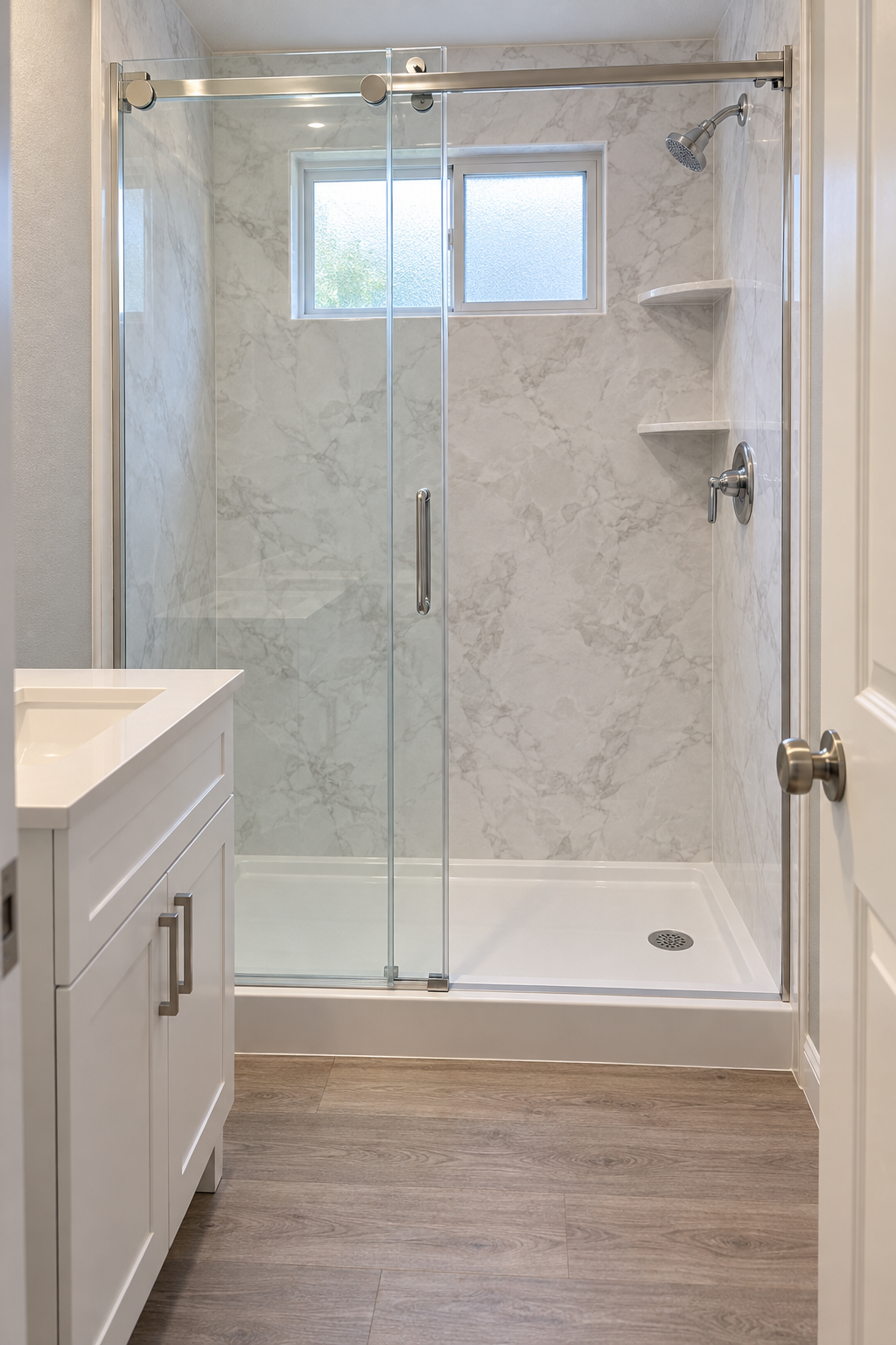 bathroom remodel in a Moraine home