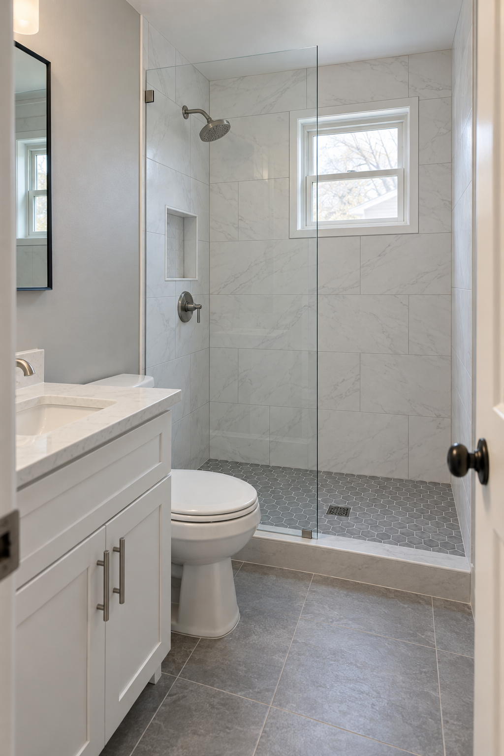 bathroom remodel in a Shiloh home