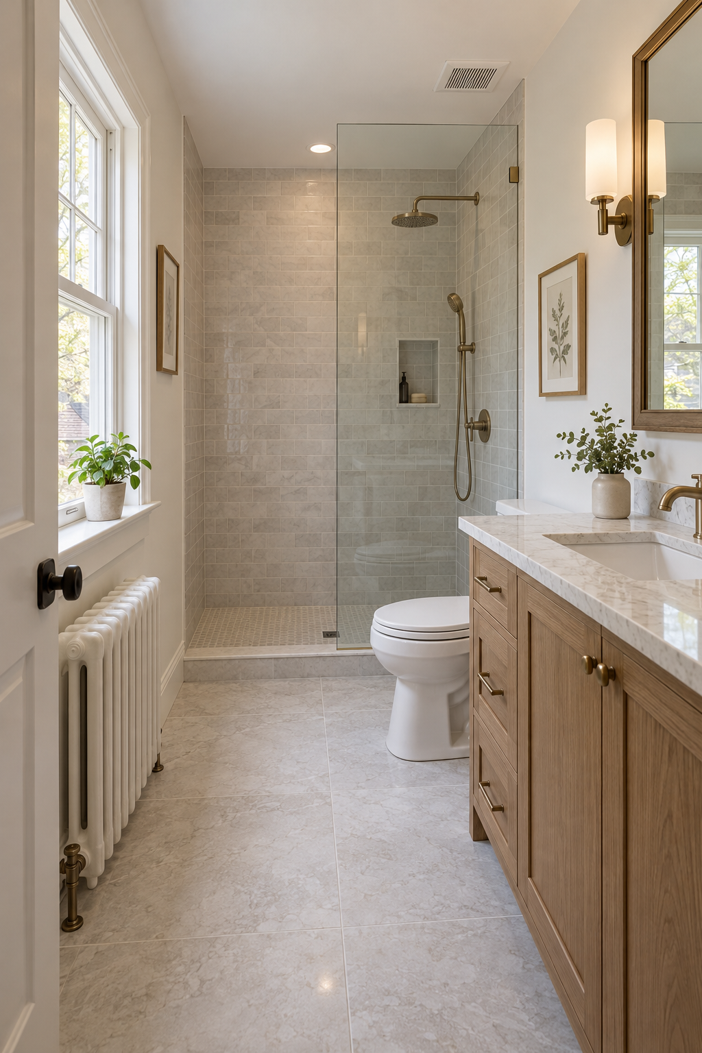 bathroom remodel in a Dayton home with walk-in shower