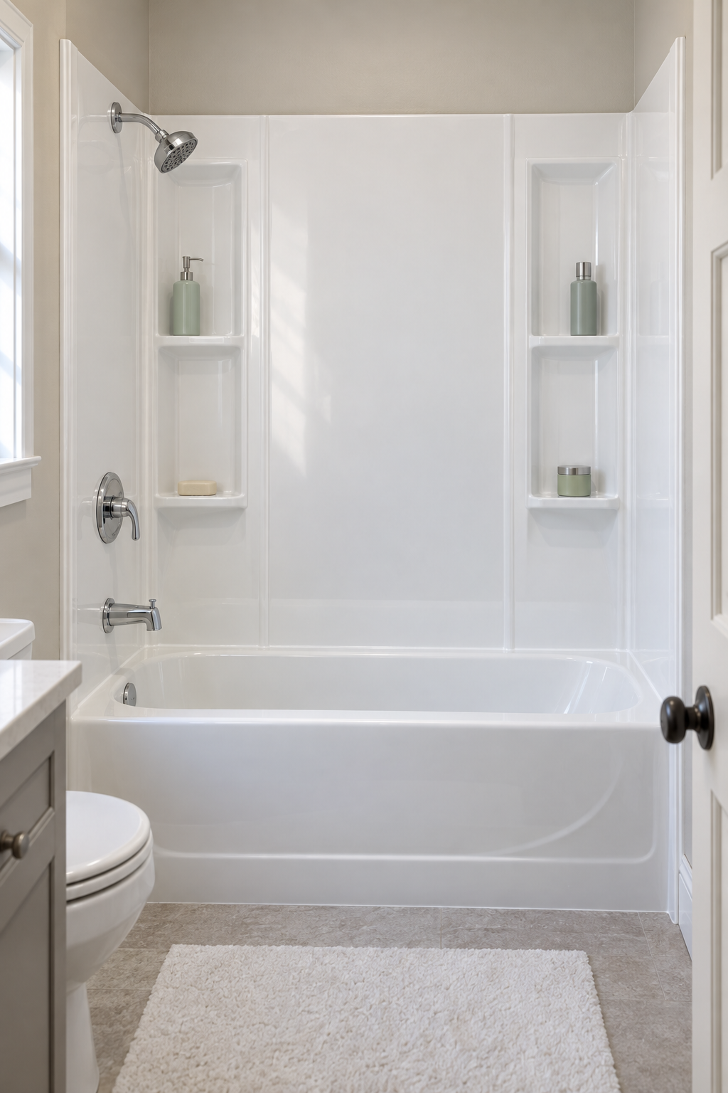 one day bathroom remodel with acrylic walls in Dayton