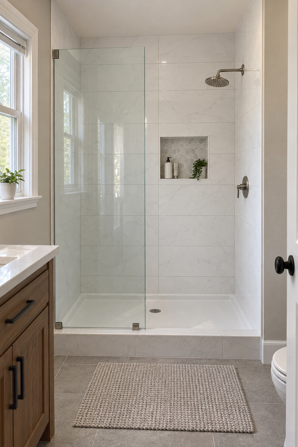 tub to shower conversion in a Dayton bathroom